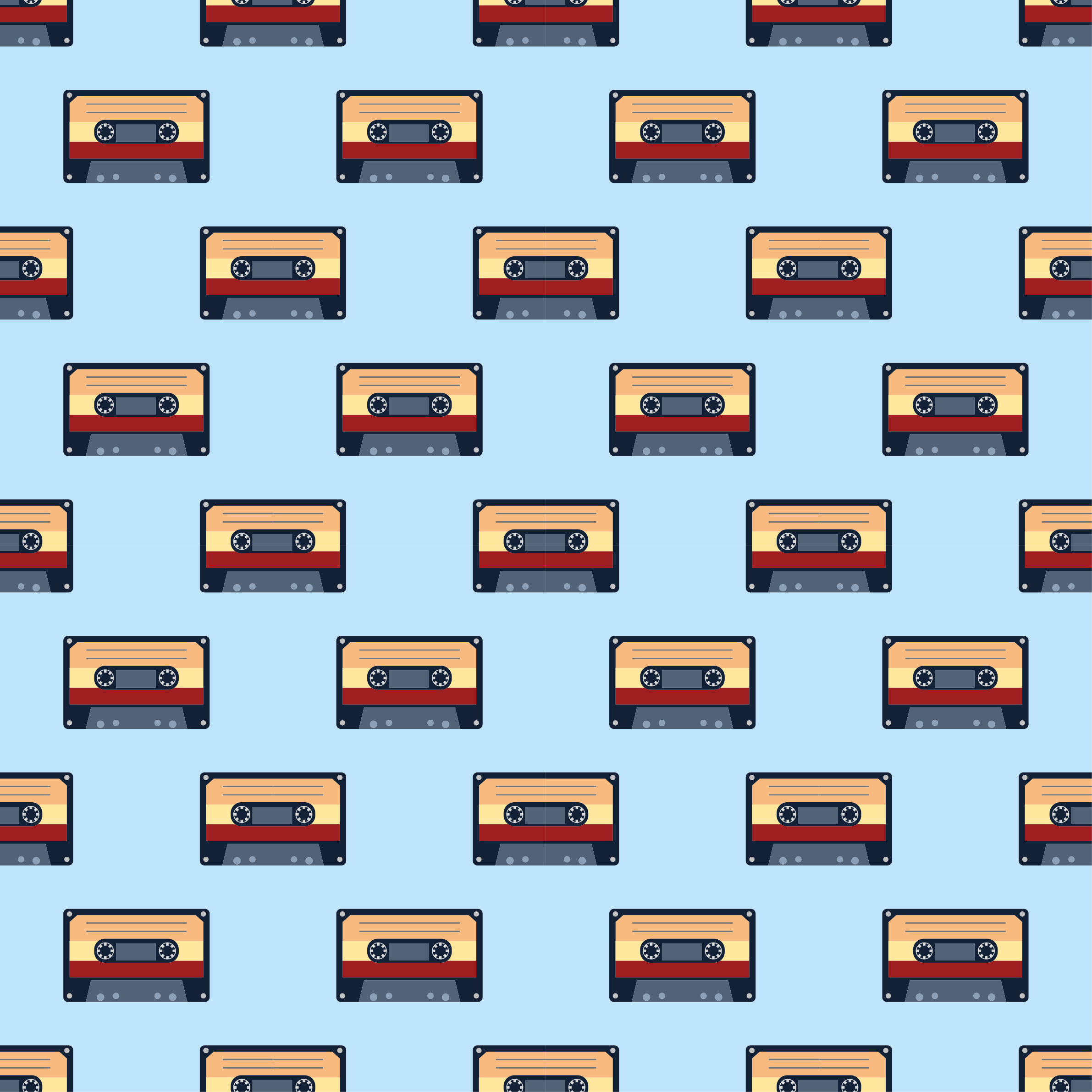 Ostatní vinylový koberec s vintage kazetovým motivem - TenStickers