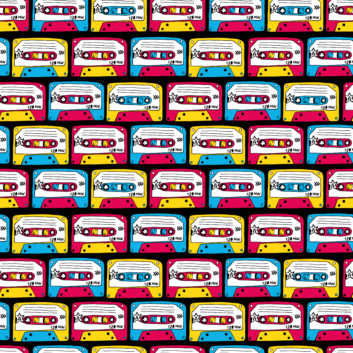 Vinylový koberec s texturou retro audio kazety - TenStickers