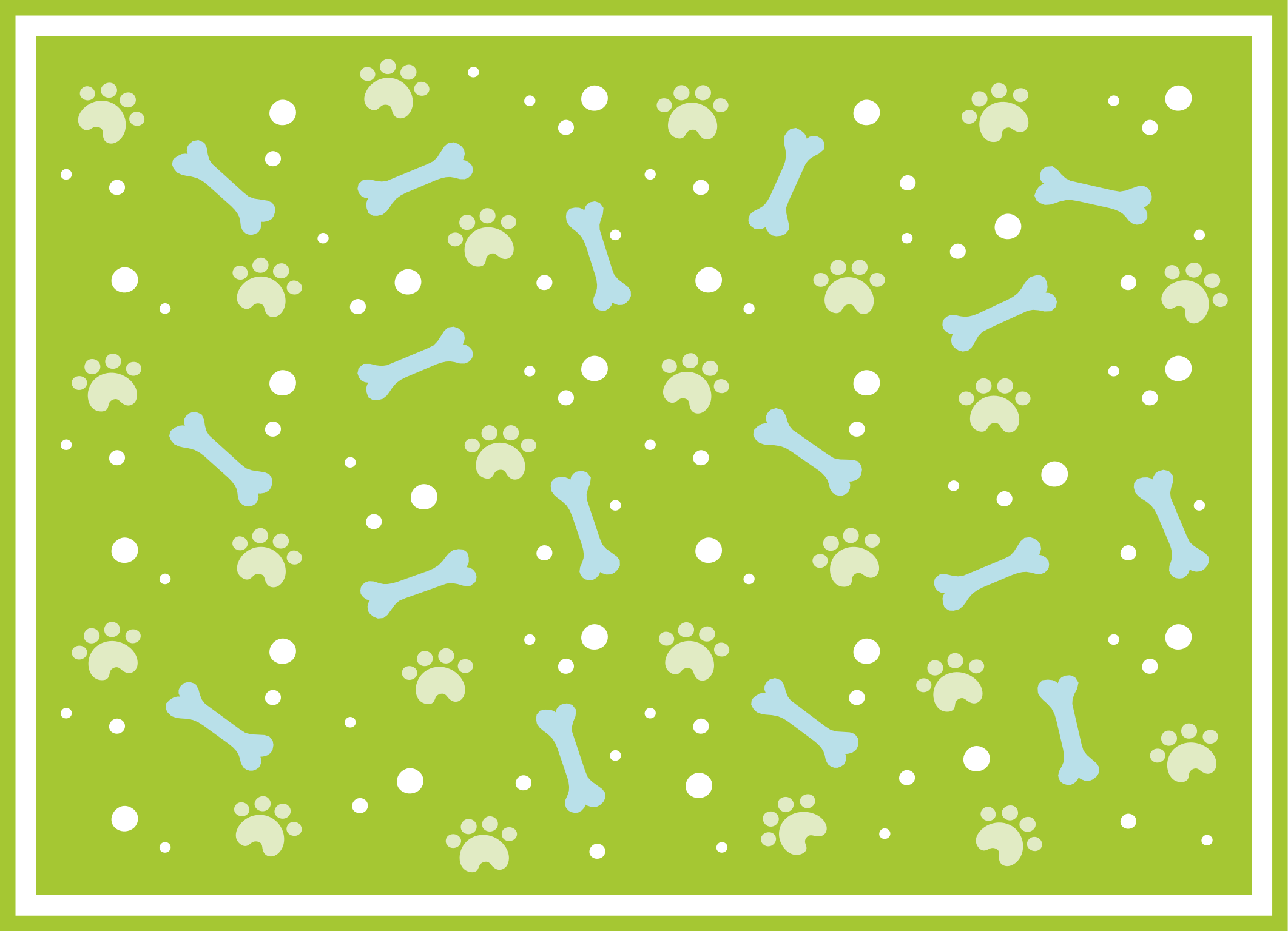 úžasný modrý a zelený psí tlapky zvířecí koberec - TenStickers