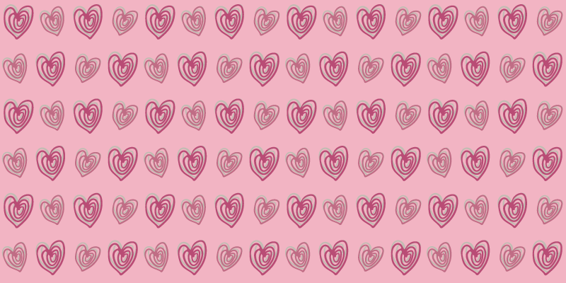 Doodle srdce růžový vzor obdélníkový koberec - TenStickers