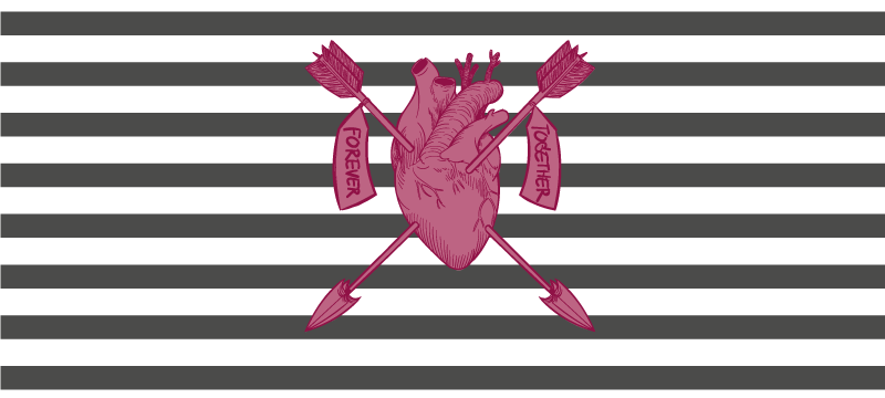 šípy v srdci dohromady Vinylový koberec s frázemi - TenStickers