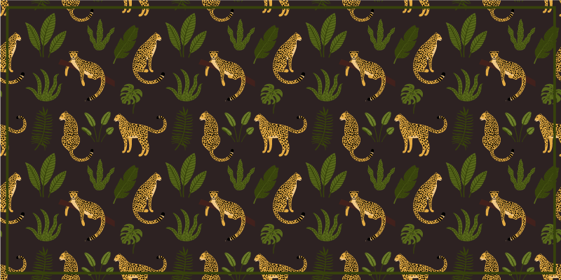 Vzor leopardího listu Vinylový koberec se zvířecím potiskem - TenStickers