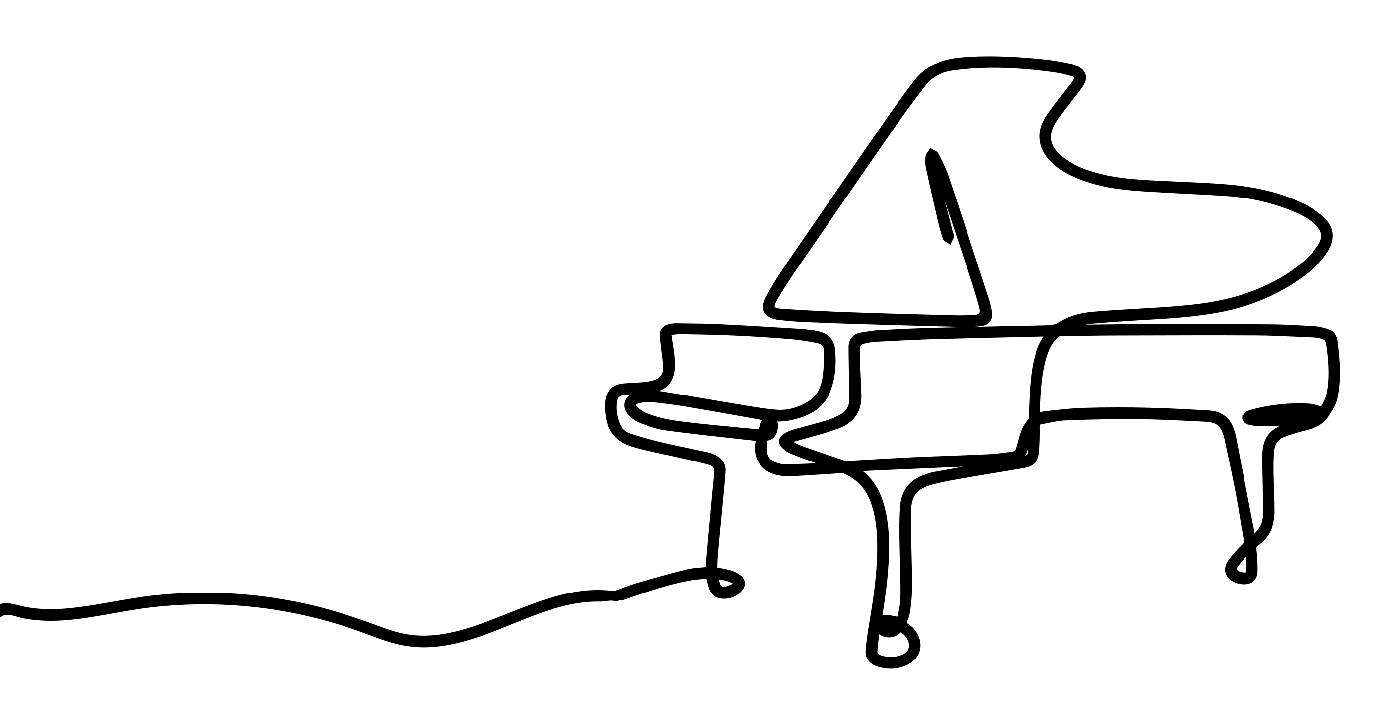 Piano line art roztomilý design moderní koberec - TenStickers