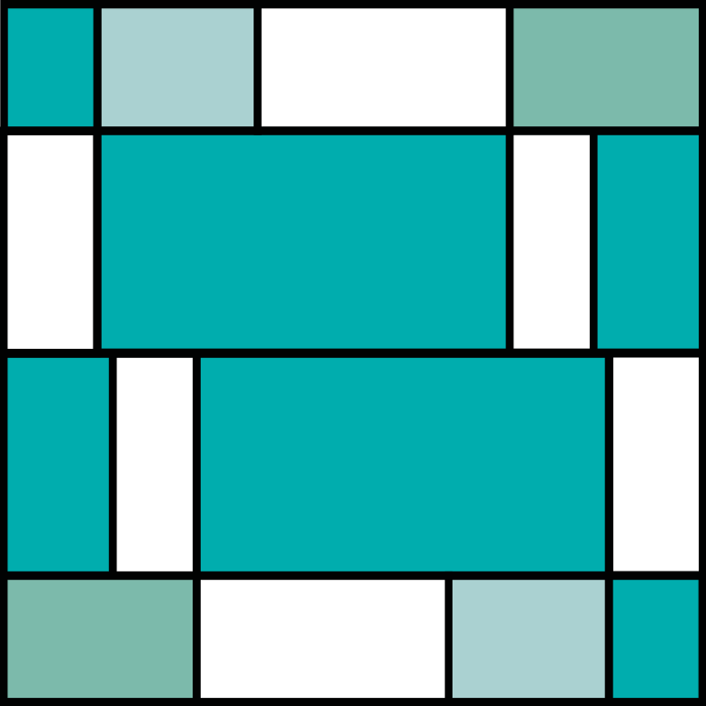 Modré mondrianské dlaždice Geometrický vinylový koberec - TenStickers