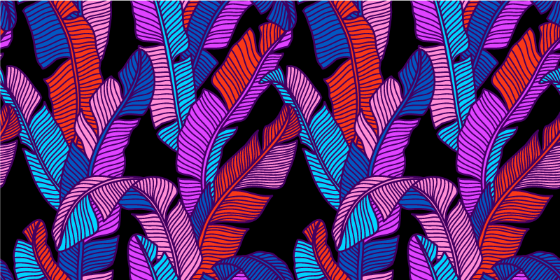 Obdélník psychedelické listy vzor koberec - TenStickers