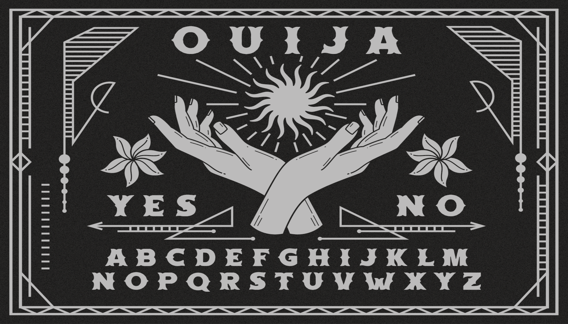 černobílý ouija deska vinobraní koberec - TenStickers