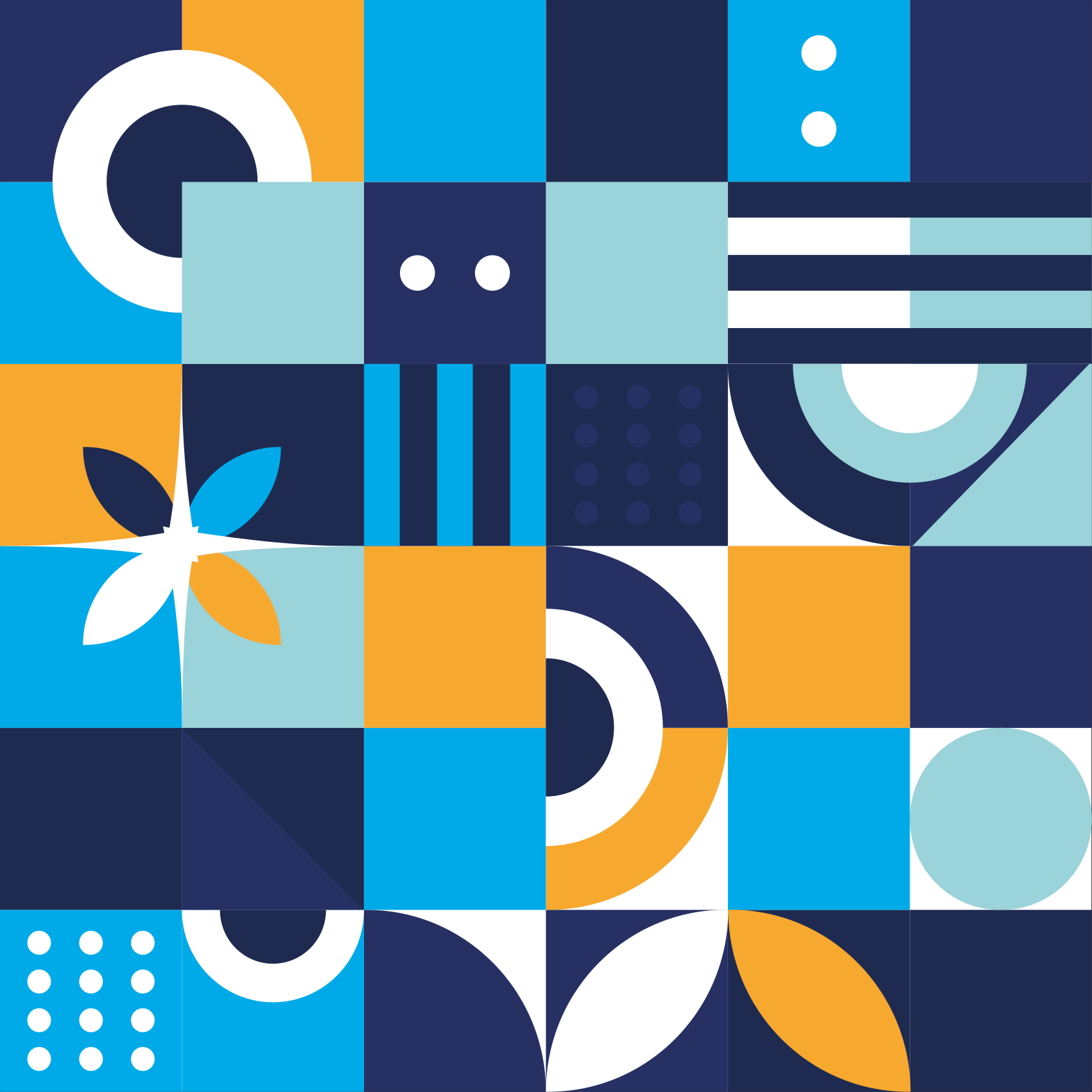 Geometrické barevné tvary Vinylový koberec s efektem dlaždic - TenStickers