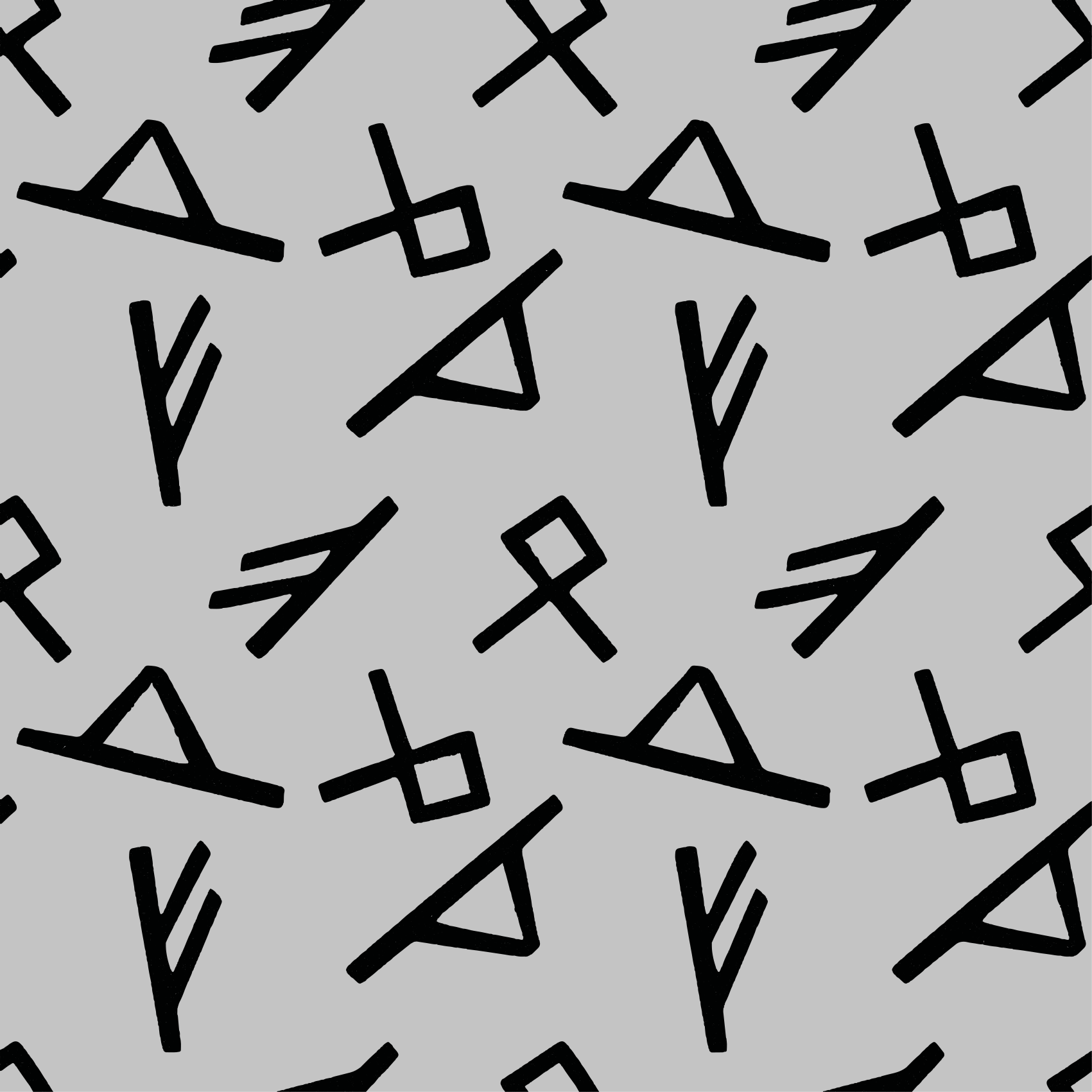 Stylové černé tvary Geometrický vinylový koberec - TenStickers