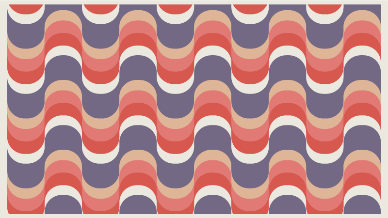 Geometrický vinylový koberec vlnková barevná paleta - TenStickers