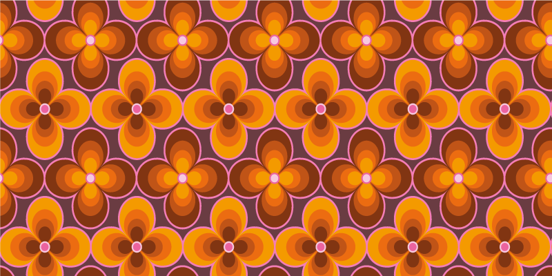 Retro květinový vzor Vintage vinylový koberec - TenStickers