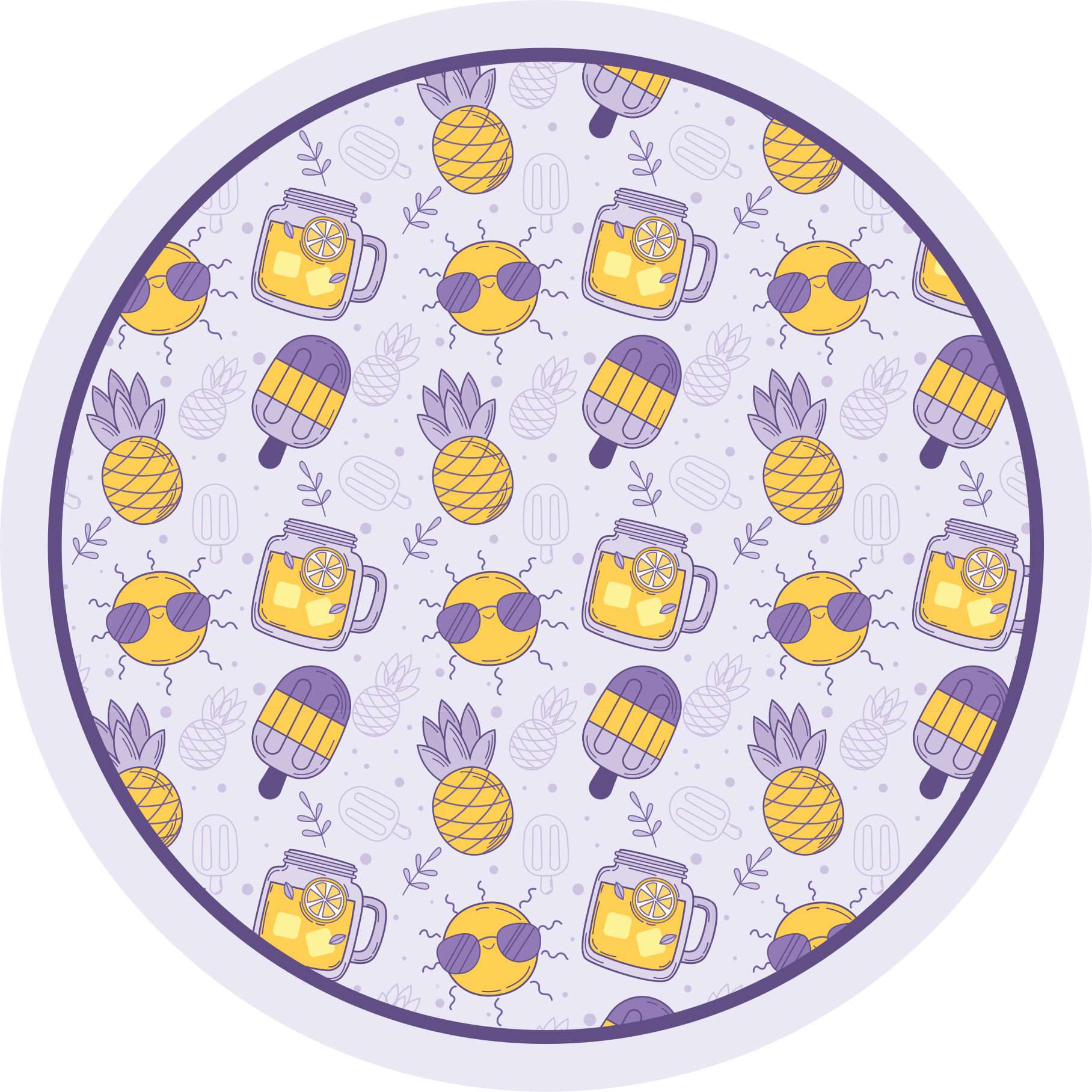 Ručně tažené letní ananas vzor moderní koberec - TenStickers