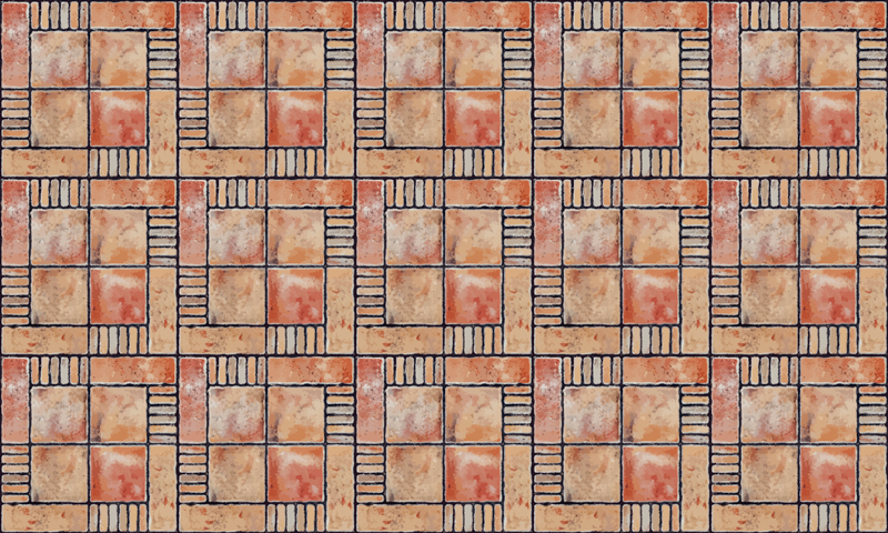 Hnědý rustikální kamenný čtverec kachlový koberec - TenStickers