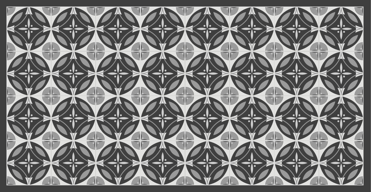 šedý a bílý měkký tvar dlaždicového koberce - TenStickers