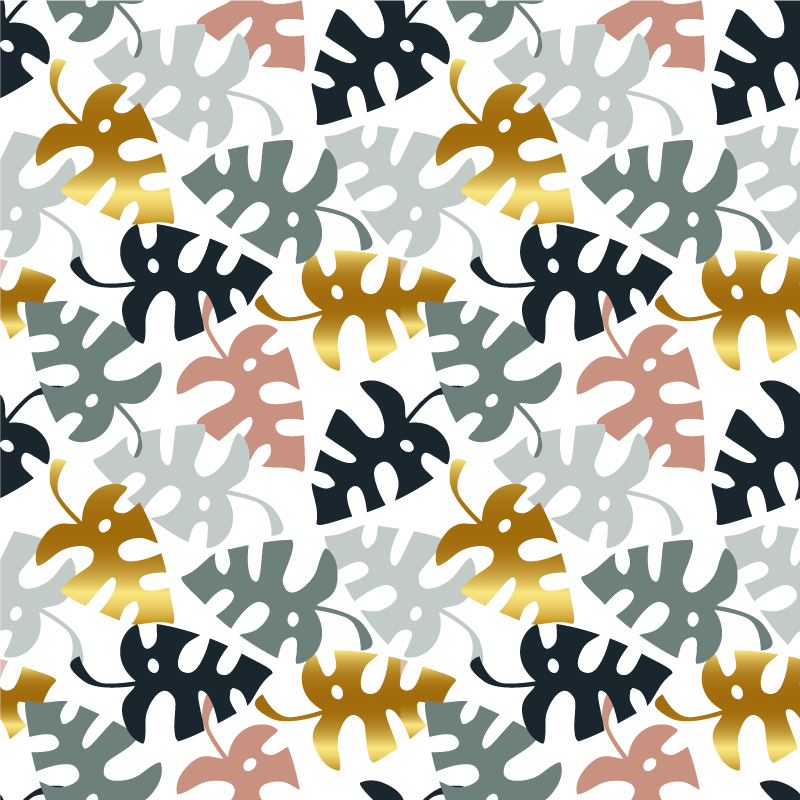 Přírodní vinylový koberec listový emblém - TenStickers