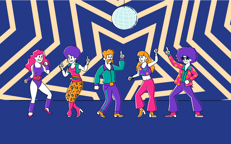 Diskotéková taneční párty Ostatní Vinylový koberec - TenStickers