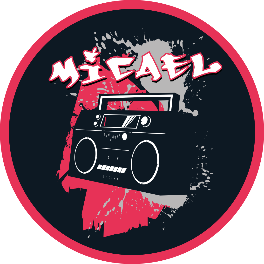 Téma retro boomboxu Vinylový koberec se jmény - TenStickers