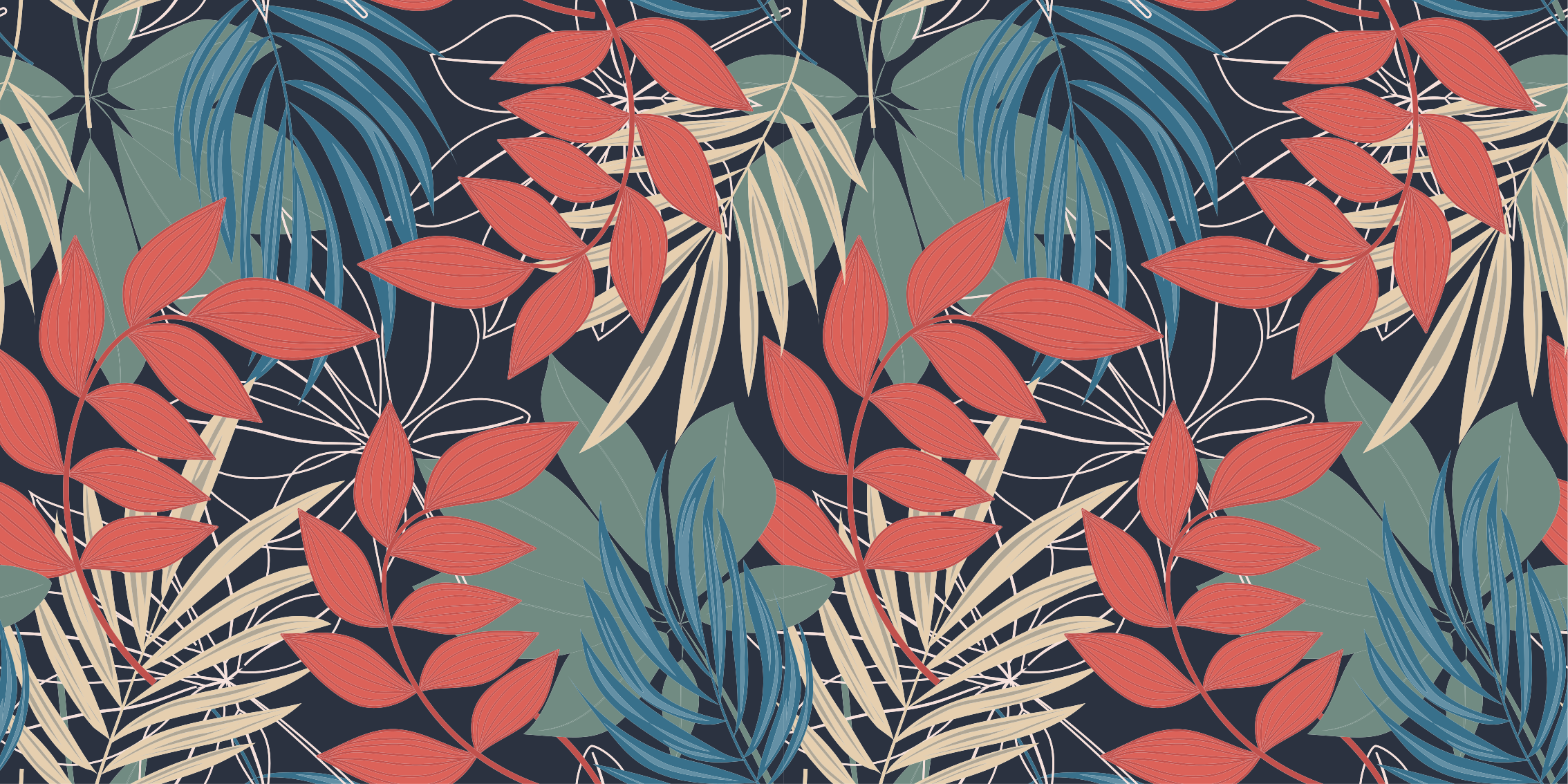 Moderní elegantní fauna flóra vzor květinový koberec - TenStickers