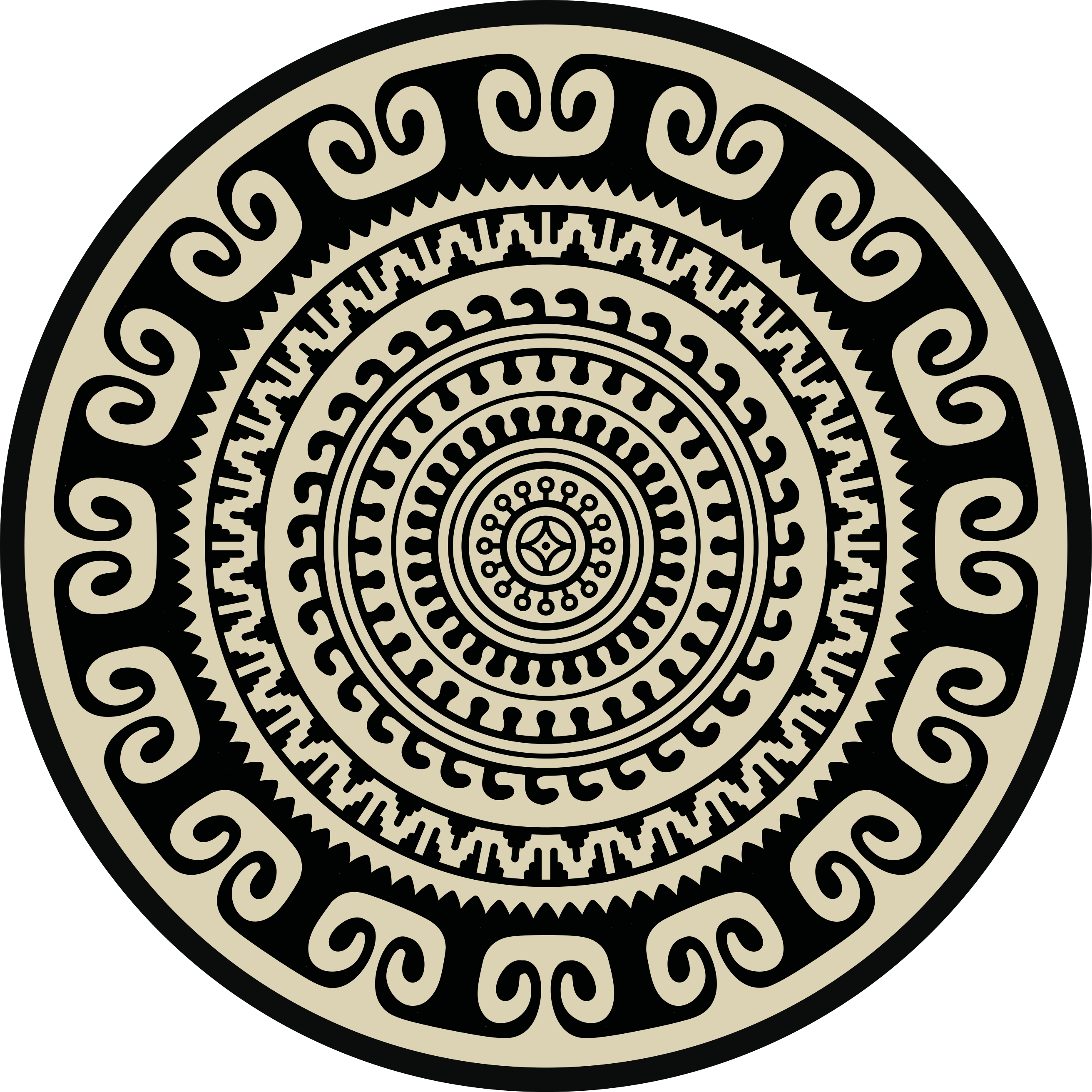 Klasický kruhový vzor Mandala vinylový koberec - TenStickers