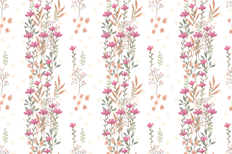 Vinylový koberec s květinami a rostlinami květinový vzor - TenStickers