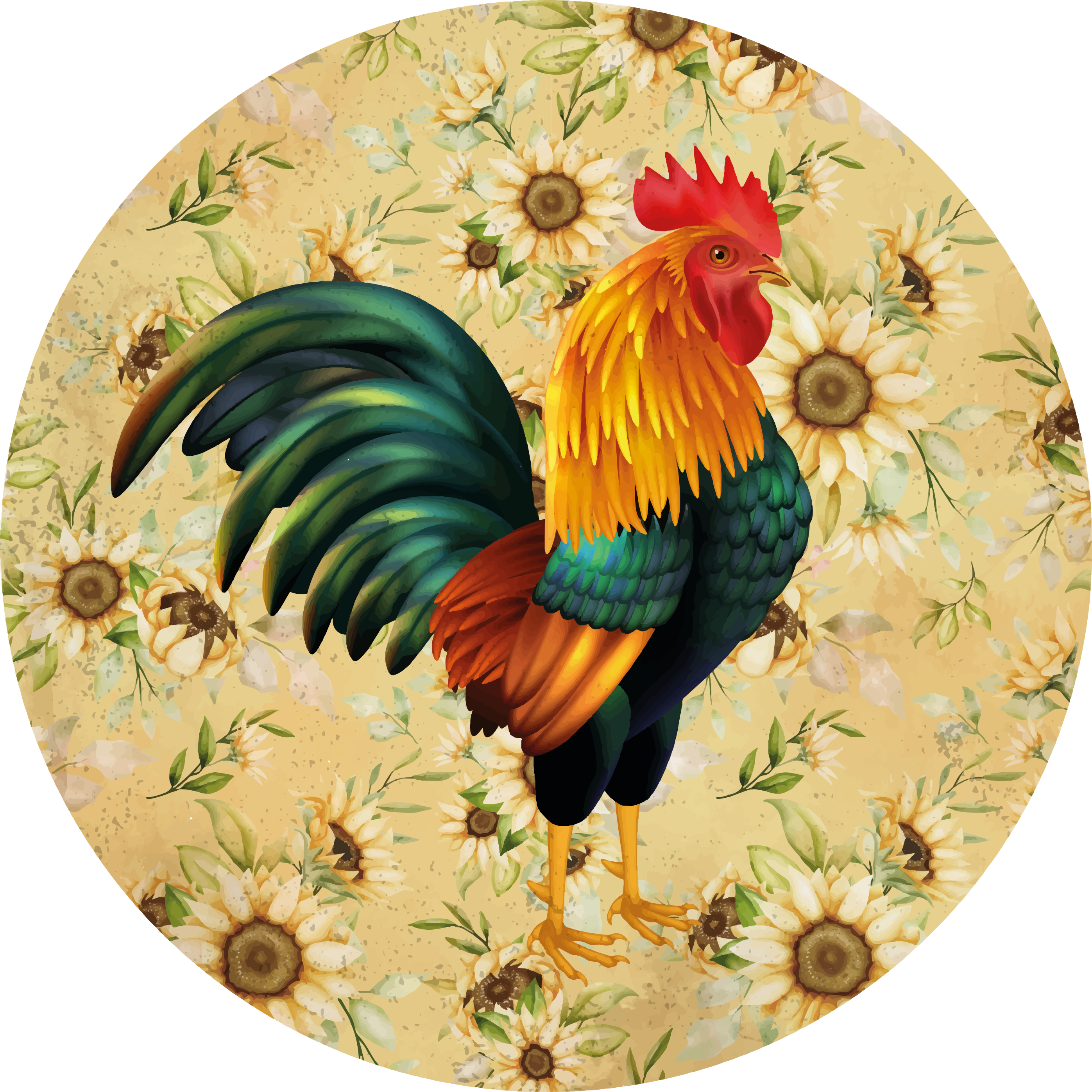 Vinylový koberec s květinami a rostlinami rooster - TenStickers