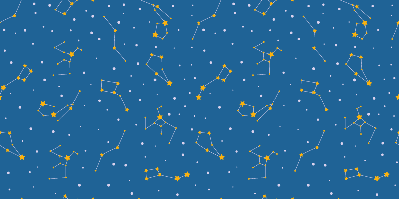 Souhvězdí na obloze grafický hvězdný vinylový koberec - TenStickers