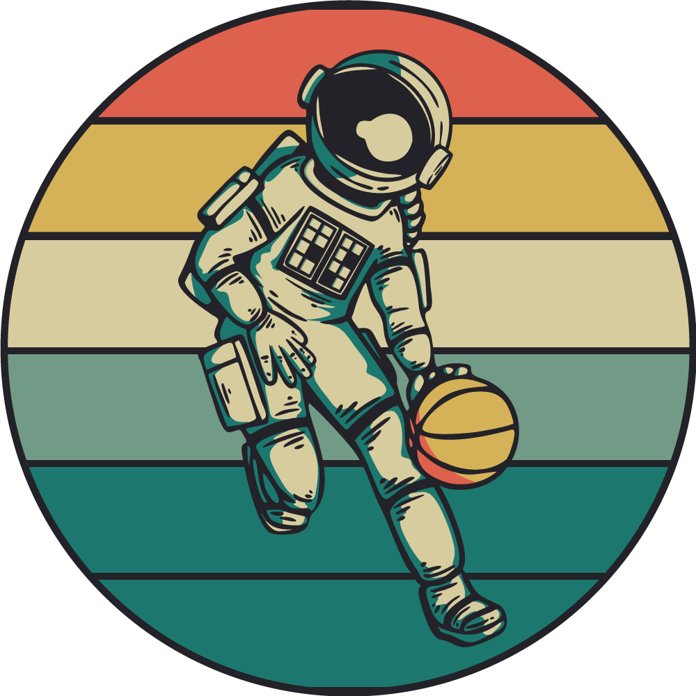Vinobraní basketbalový koberec do ložnice pro astronauty - TenStickers