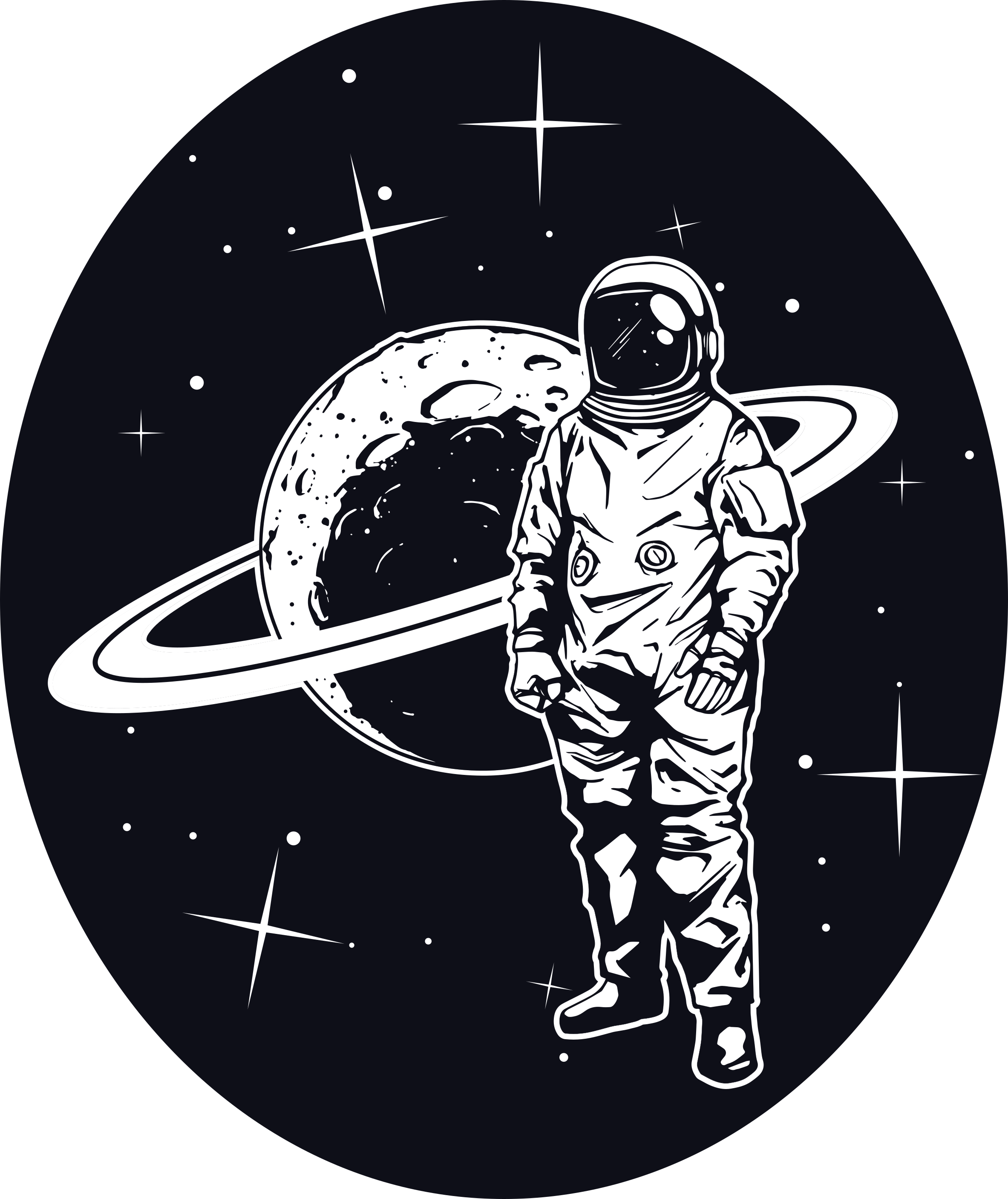 Kosmonaut ve vesmíru Vinylový koberec s hvězdami - TenStickers