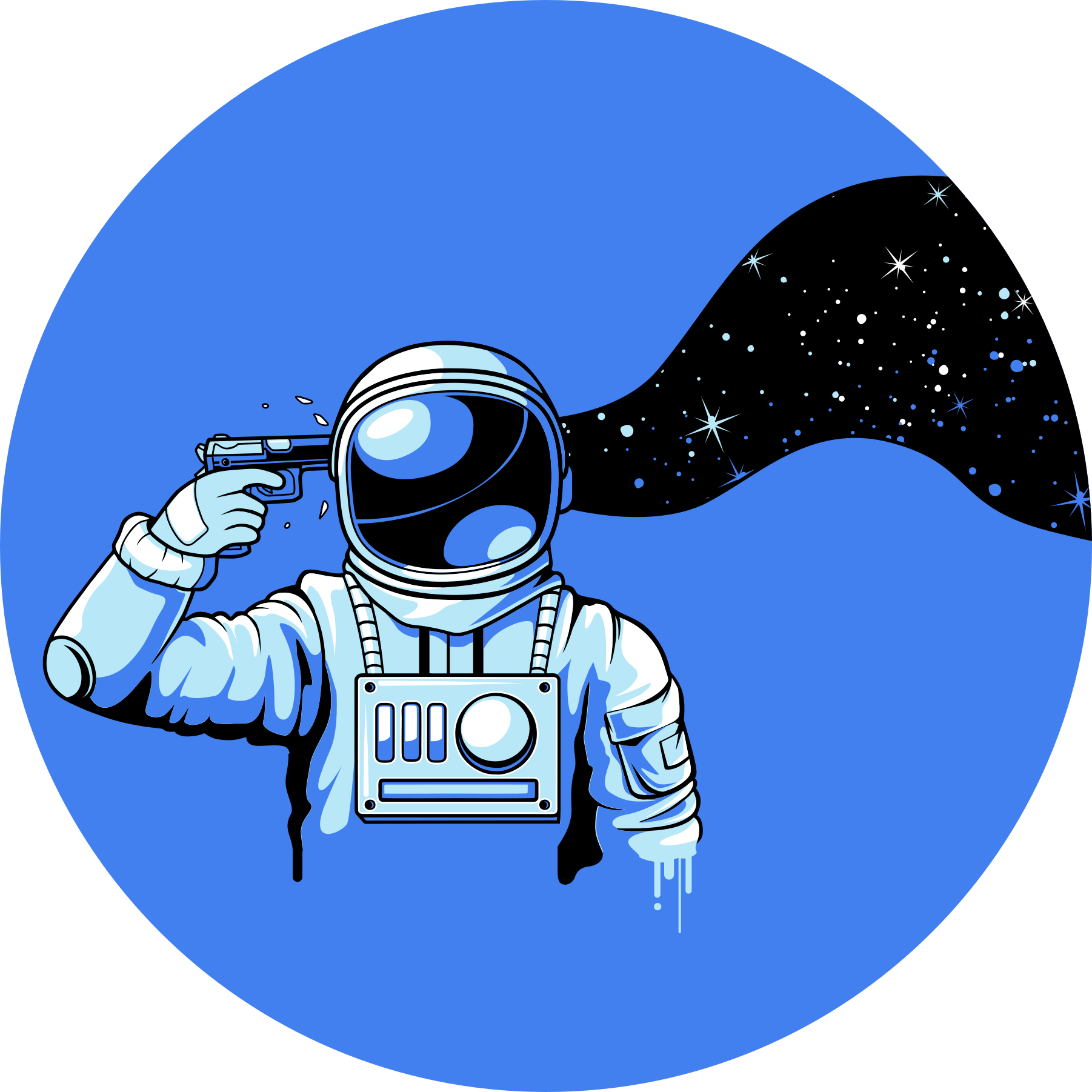 Kosmická scéna astronautů Vinylový koberec pro teenagery - TenStickers