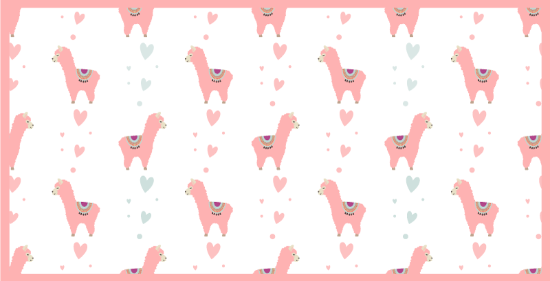 Vzor lásky lamy Vinylový koberec do školky - TenStickers