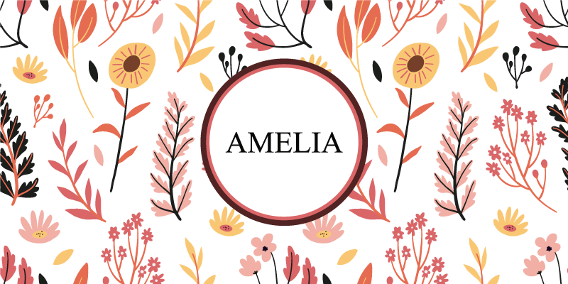 Název přírodního stylu Vinylový koberec se jmény - TenStickers