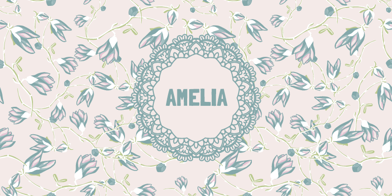 Květinový vzor se jménem Vinylový koberec do ložnice - TenStickers