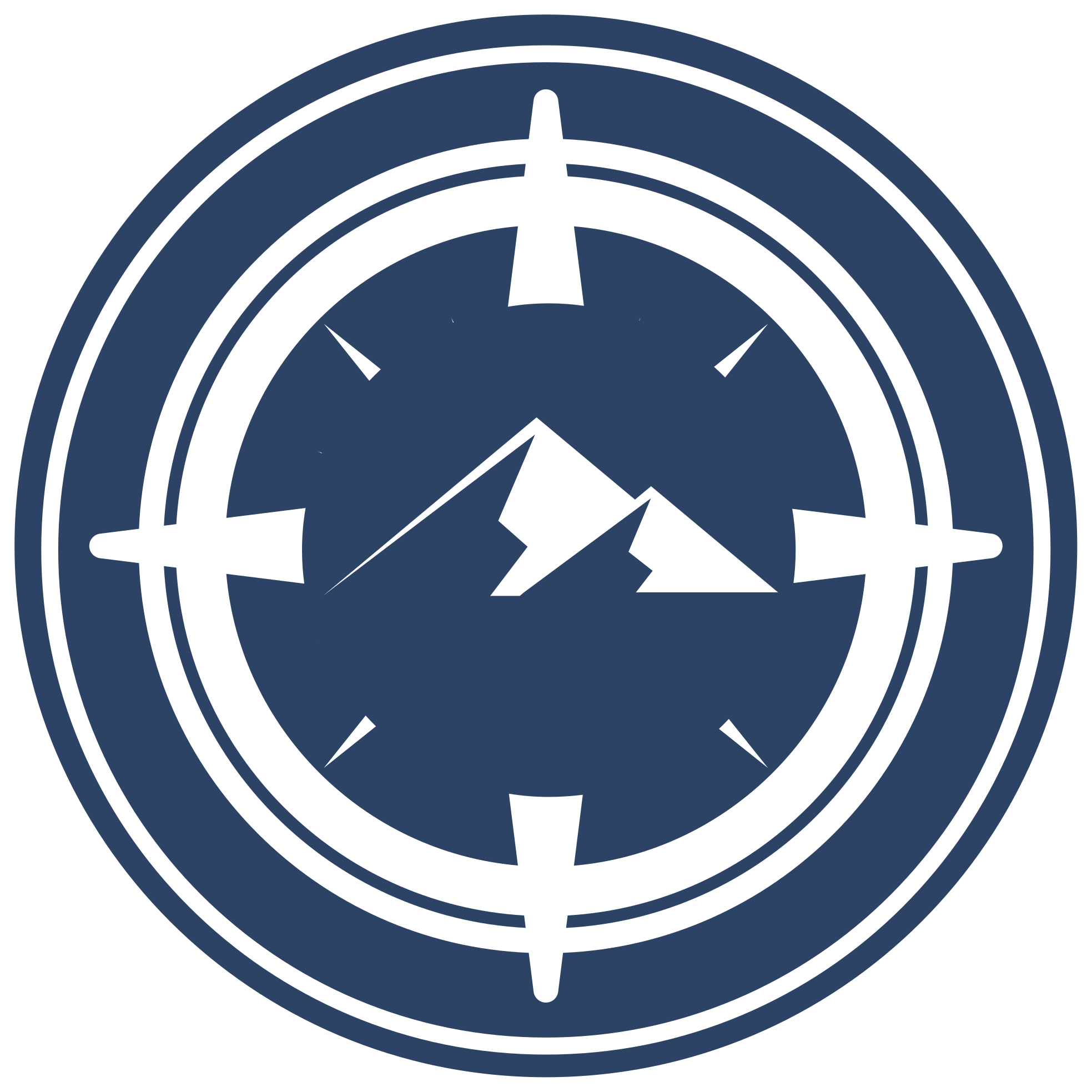 Kulatý kompas s horským moderním kobercem - TenStickers