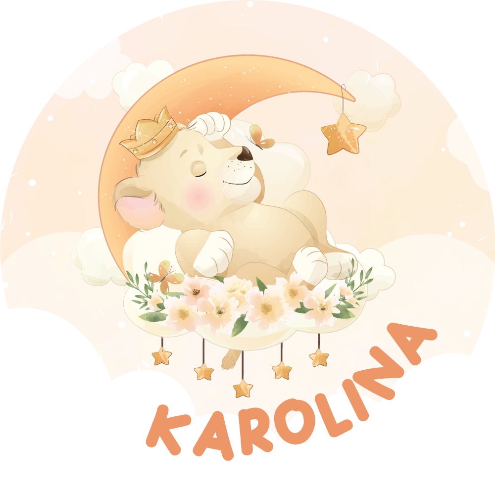 Ospalý lev Vinylový koberec se jmény - TenStickers