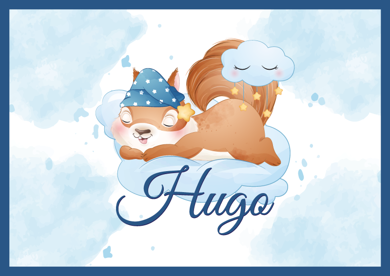 Roztomilá veverka pro chlapce s názvem dětská vinylový koberec na - TenStickers