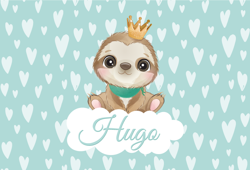 Mládě lenochoda se jménem Vinylový koberec do školky - TenStickers