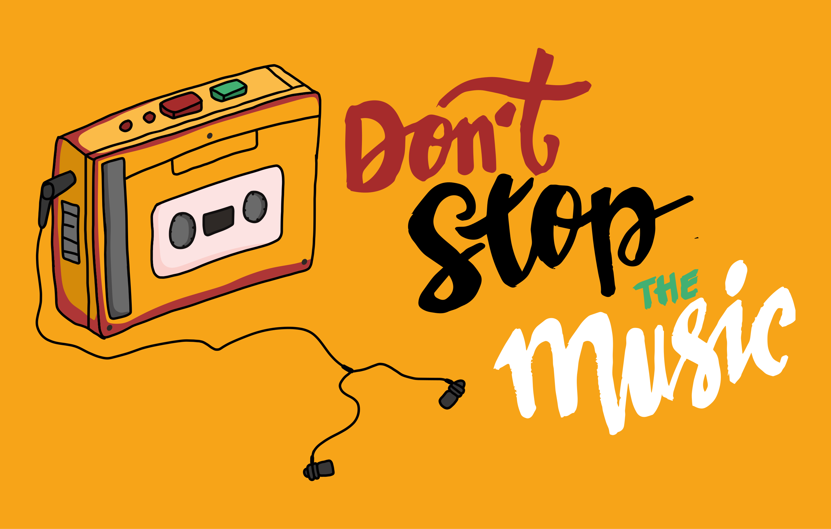 Retro kazetové téma Vinylový koberec s frázemi - TenStickers