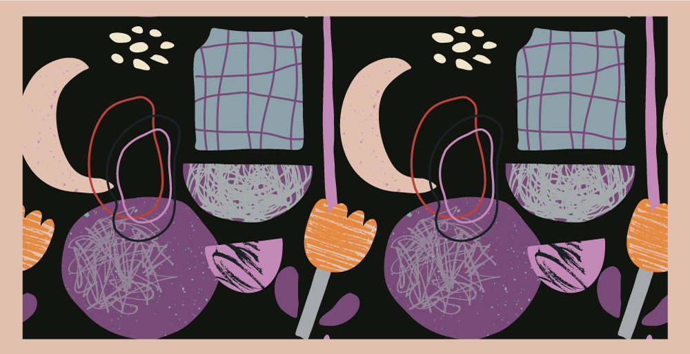 Fialový koláž abstrakce moderní koberec - TenStickers