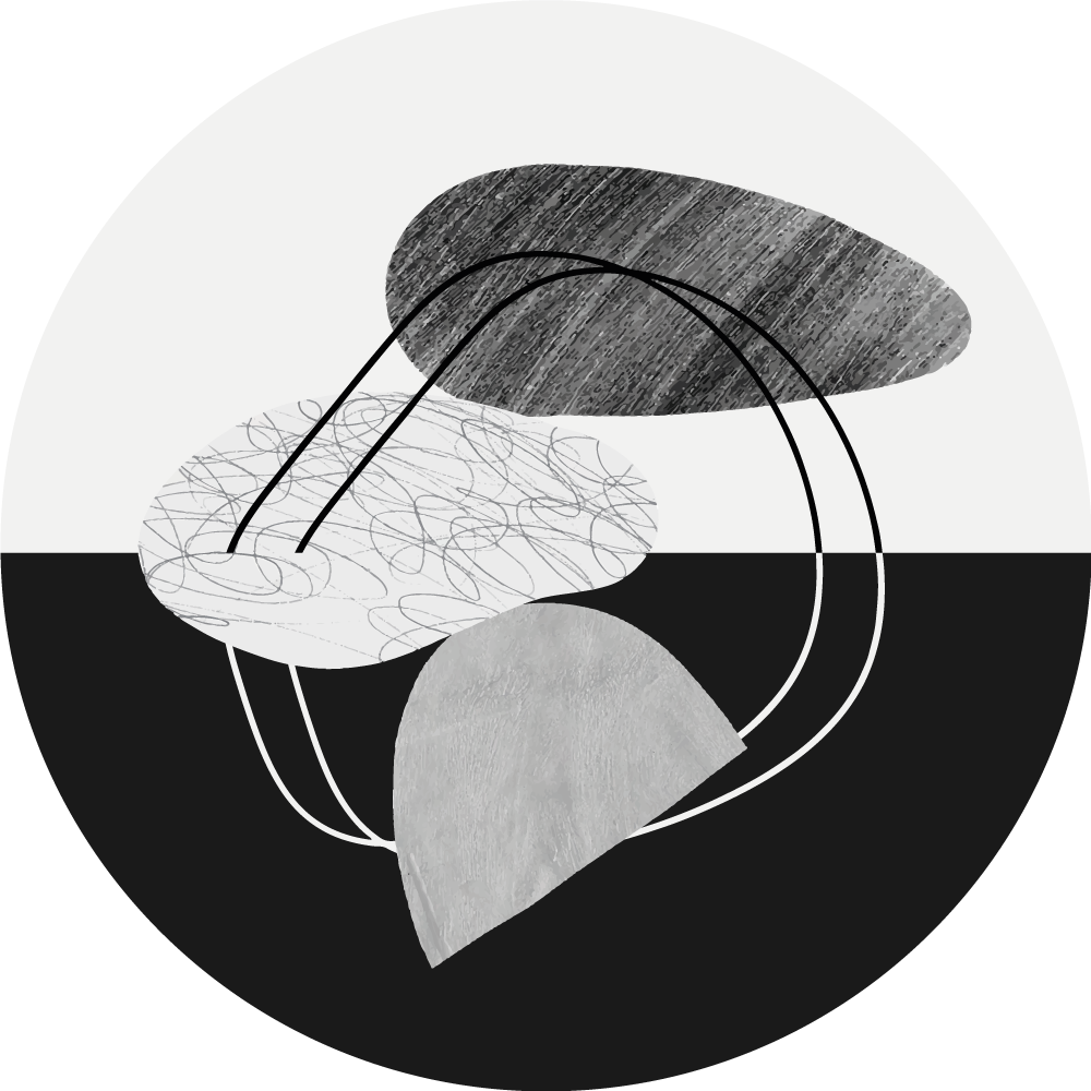 černobílý kámen abstrakce moderní koberec - TenStickers