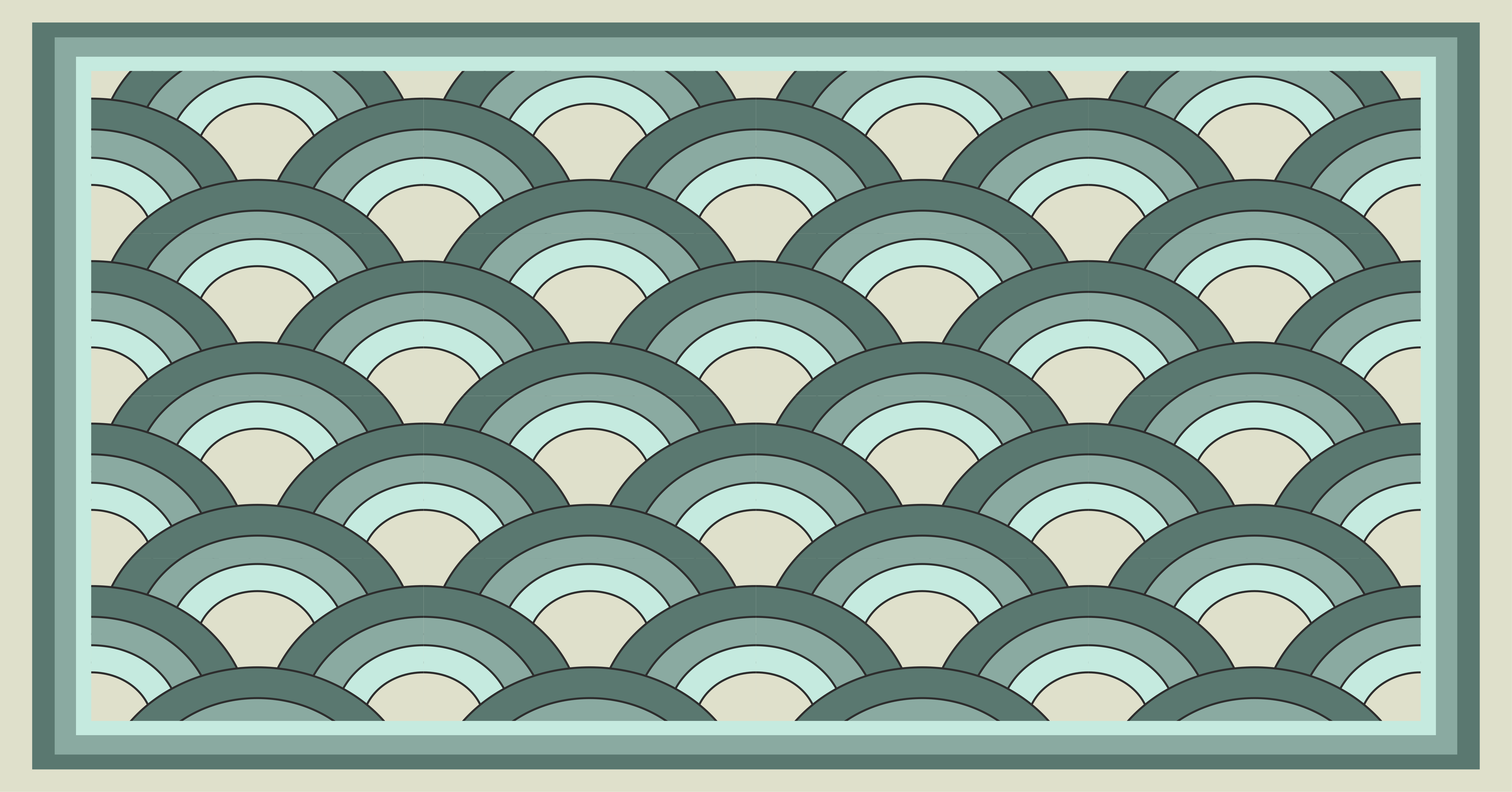 Stylové geometrické vlny Mozaikový vinylový koberec - TenStickers