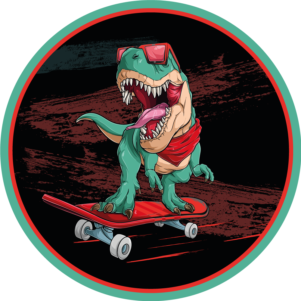 Bruslení zelený dinosaurus vinobraní koberec - TenStickers