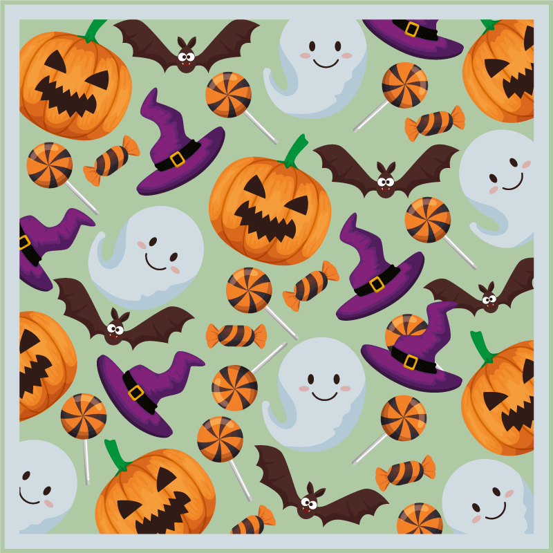 Vinylový koberec předvečer všech svatých halloweenové nálady - TenStickers