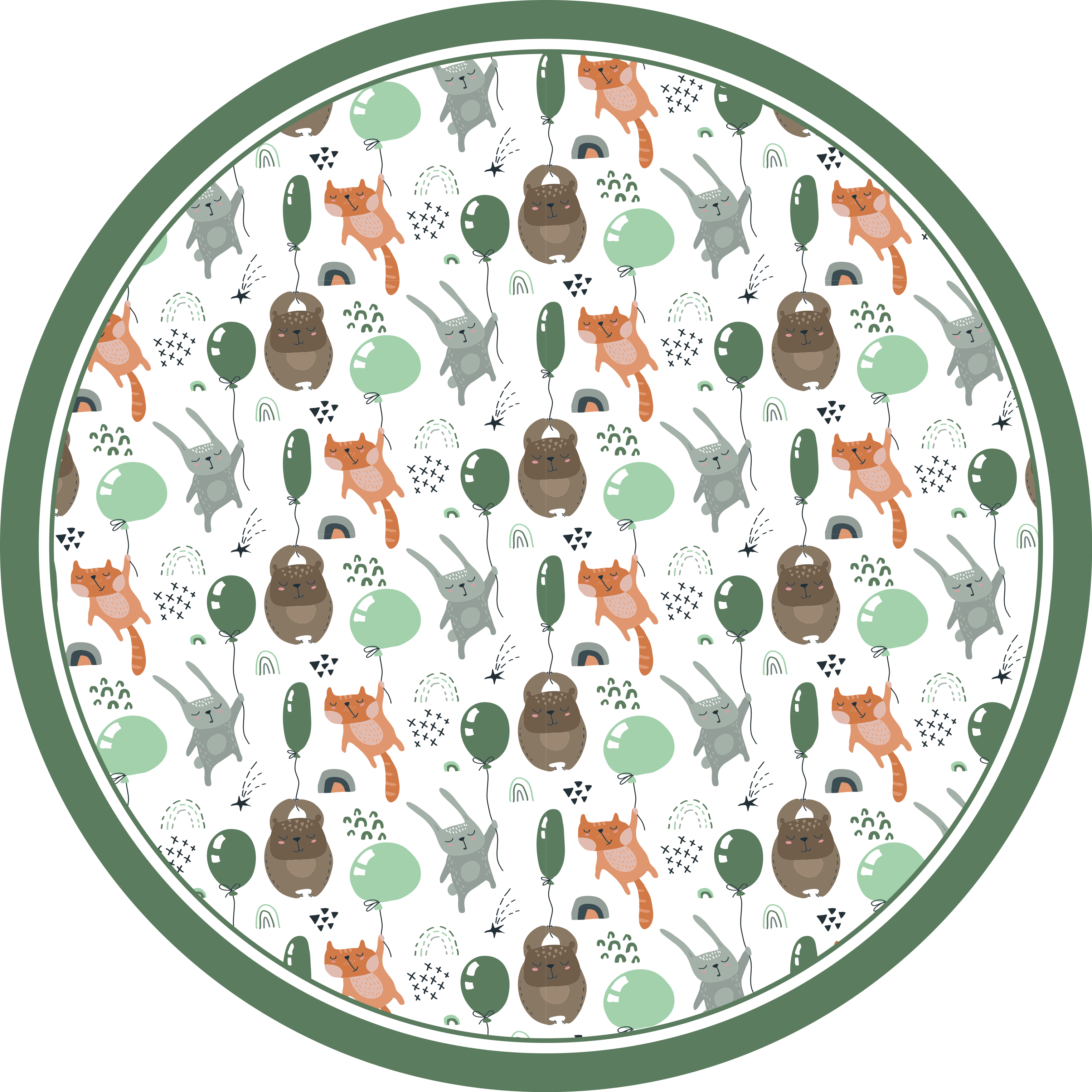 Hravé zvířecí balónky Vinylový koberec pro děti - TenStickers