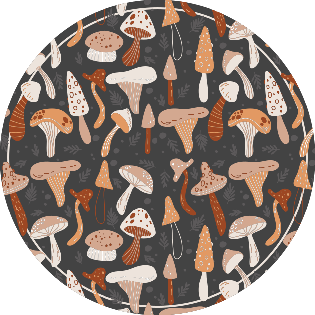 Moderní vzor s houbami květinovým kobercem - TenStickers