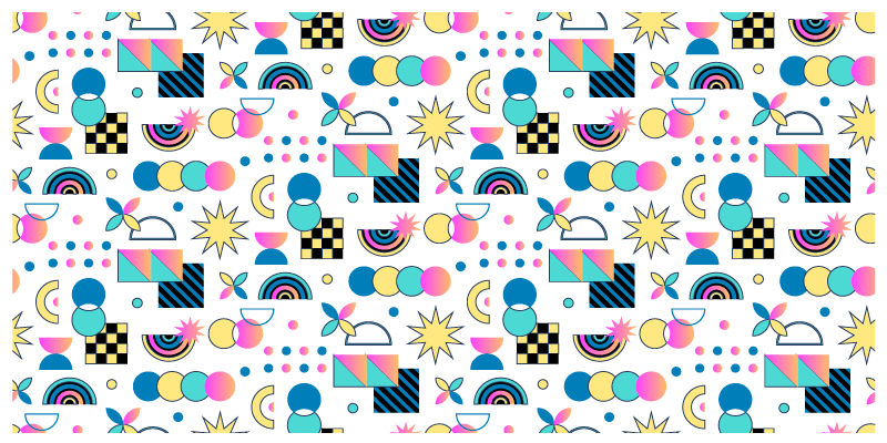 Abstraktní geometrické tvary vaporwave vintage koberec - TenStickers