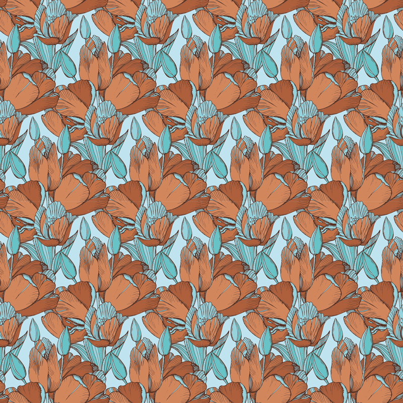 Květinové květové schéma Ostatní Vinylový koberec - TenStickers