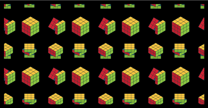 Vintage koberec se vzorem barevné rubikové kostky - TenStickers