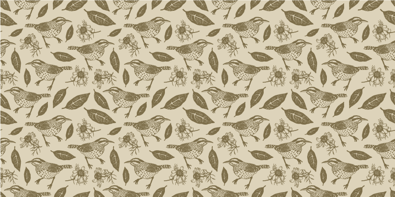 Ptáci v přírodě a rostliny zvířecí koberec - TenStickers