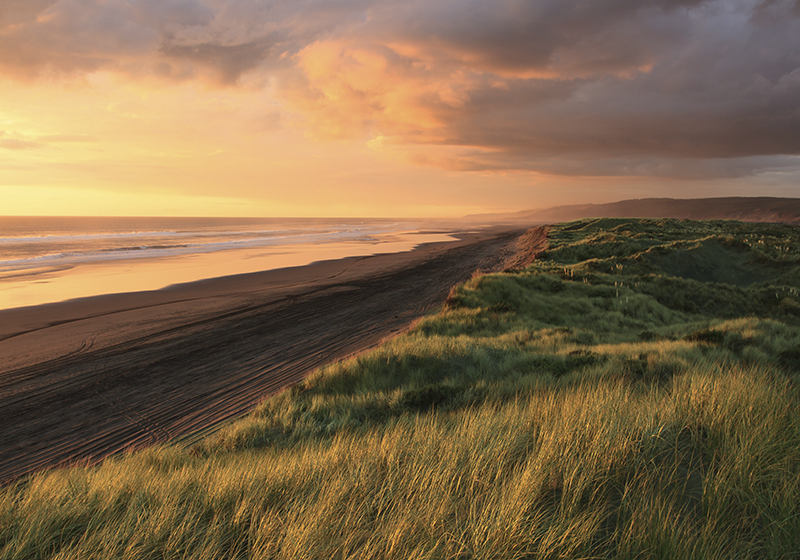 Západ slunce na pláži Přírodní vinylový koberec - TenStickers