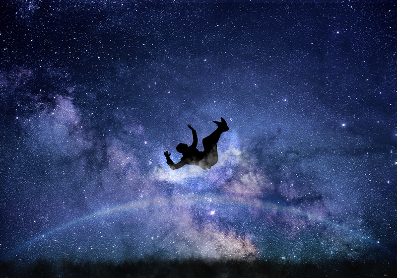 Padající vesmírem Vinylový koberec s hvězdami - TenStickers