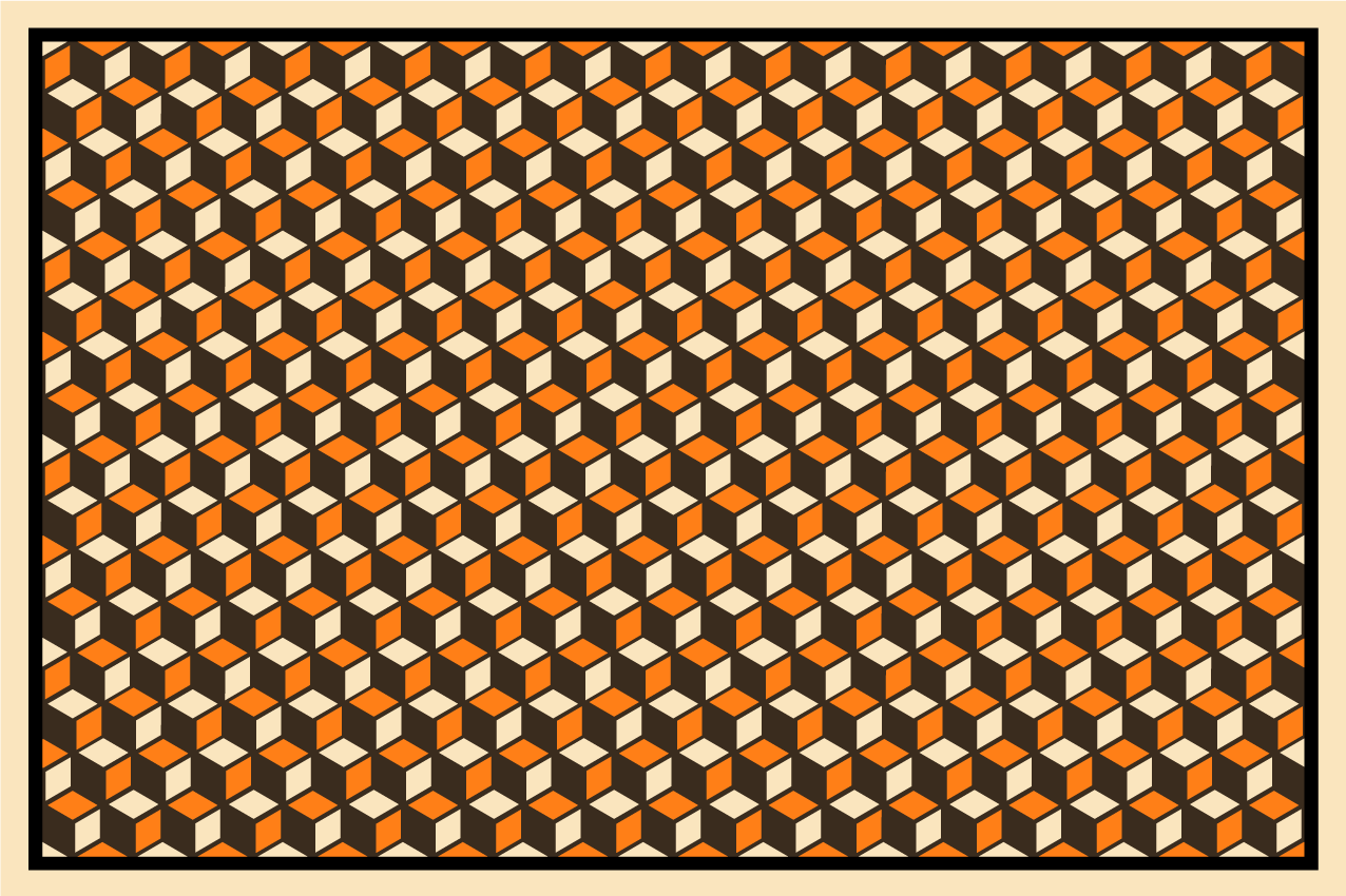 živé šestiúhelníkové tvary Geometrický vinylový koberec - TenStickers